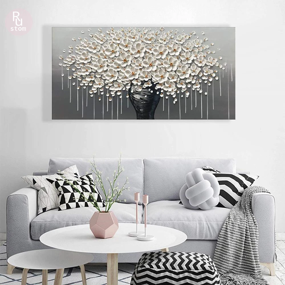 Modern Cavans  Large Gold Money Tree Flower Cavans  Painting On Canvas Abstract Home Wall Decor Art Picture For Living Room Gift