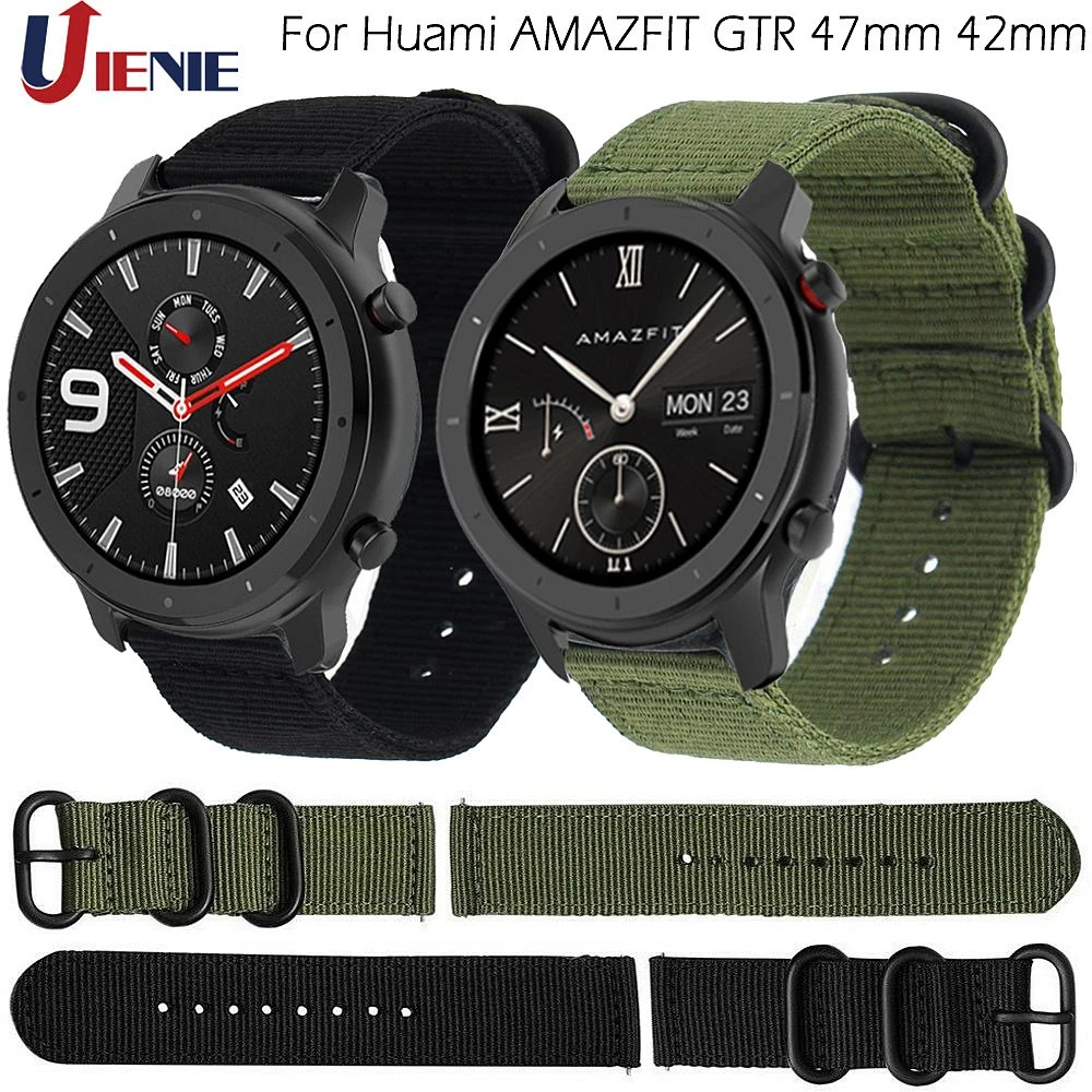Nylon Canvas Band Strap for Xiaomi Huami Amazfit Bip Stratos 3 2/2S PACE GTR 42/47MM Watchband for Samsung Gear S3 S2 Bracelet
