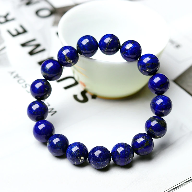 Lapis Lazuli Bracelets Men Natural Healing Energy Lazuli Bracelet Polished 8mm Lazurite Beads Bangle Pulsera Women Jewelry Gift