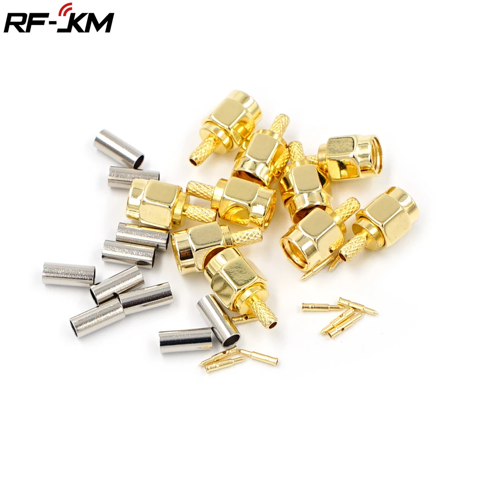 10Pcs High-quality SMA Male Plug crimp for RG174 RG316 RG178 RG179 LMR100 Cable RF Connector