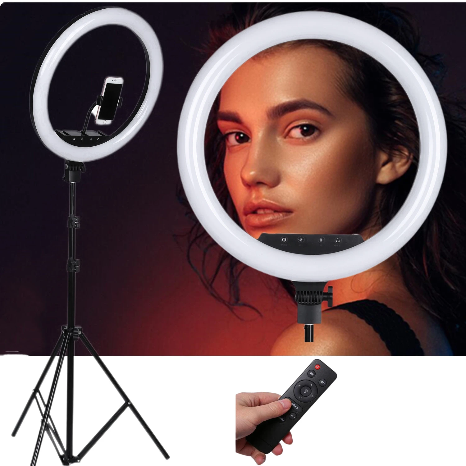 14/18inch Photo Studio lighting LED Ring Light  Large Ring Lamp With Stand Tripod for Phone Tiktok Youtube Portrait,Makeup,Video