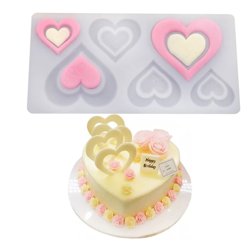 Romantic Heart Rose Silicone Chocolate Mould Cake Decorating Tools Cupcake Cookies Silicone Mold Muffin Pan Baking Gift