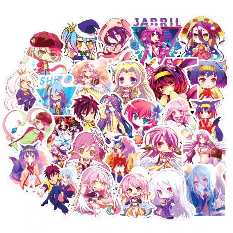 10/30/50pcs/pack NO GAME NO LIFE Japanese anime Stickers For Skateboard Helmet Gift Bicycle Computer Notebook Car Children's Toy