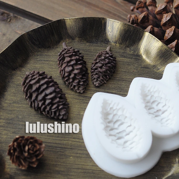 Christmas pinecone three small pinecones imitation forest pinecone chocolate sugar mold silicone baking cake mold