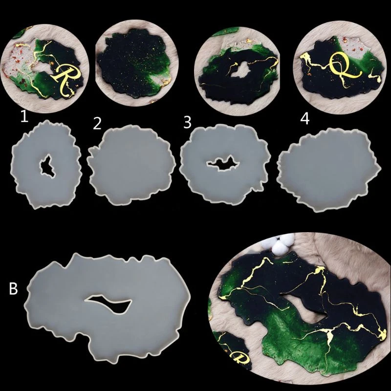 Large Irregular Wave Round Coaster Mold Cup Mat Silicone Resin Mold Epoxy Resin Cement Casting Jewelry Making Art Tools