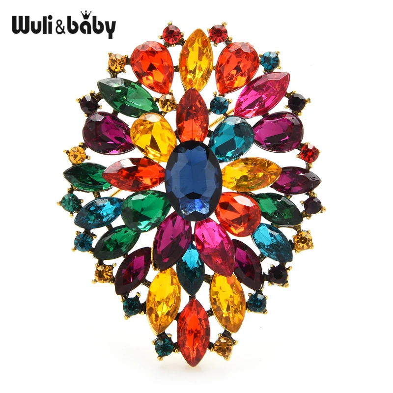 Wuli&baby Classic Flower Brooches For Women Beauty Flower Weddings Party Brooch Pins Gifts