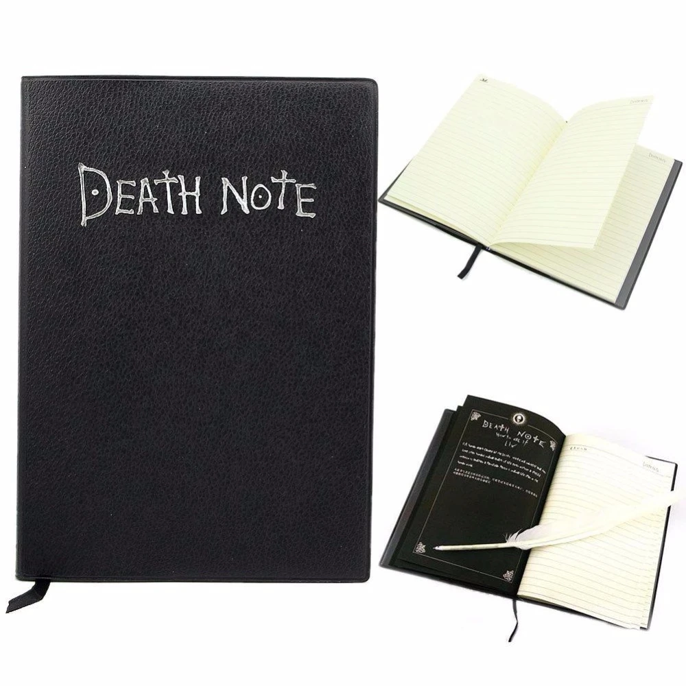 Role Playing Dead Note Writing Feather Pen Journal Notebook School Diary Cartoon Book Cute Fashion Theme Death Note Plan Anime