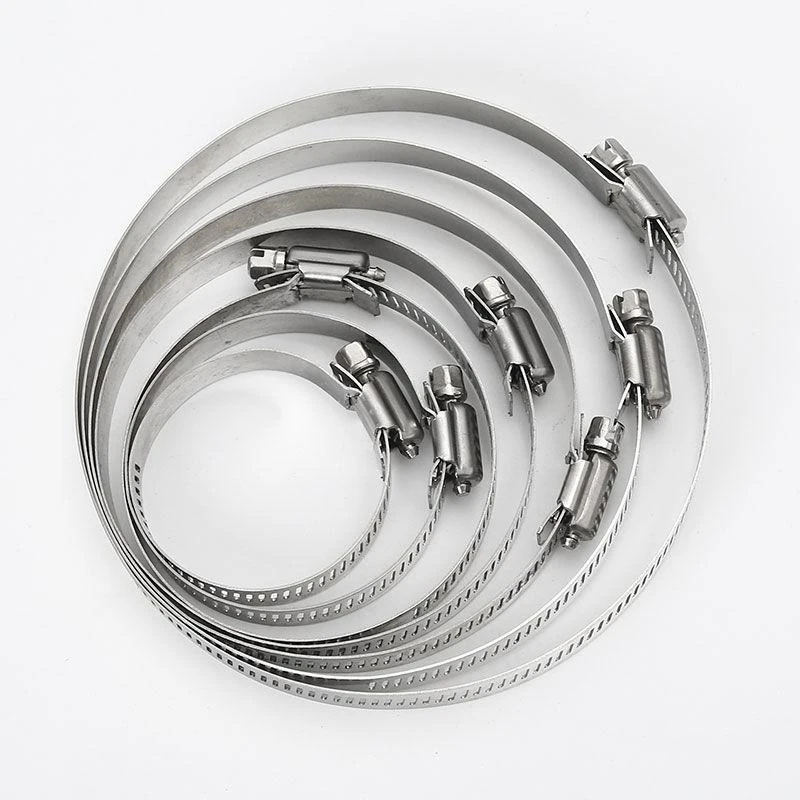 10pcs/Lot High Quality Screw Worm Drive Hose Clamp 304 Stainless Steel Hose Hoop Pipe Clamp Clip