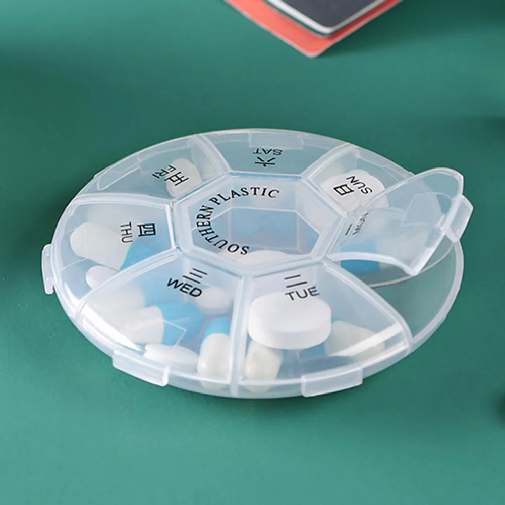 7 Grids Portable Weekly Pill Box Storage Case Pill Case Container Mini Medicine Organizer Tablet Dispenser Splitters