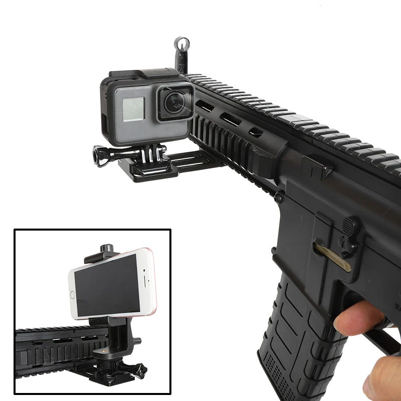 Action Camera Gun Side Rail Mount Holder Motion Adapter for GoPro Hero 10 9 8 7 6 5 4 Sony Yi 4K Smartphone Rifle Pistol Hunting