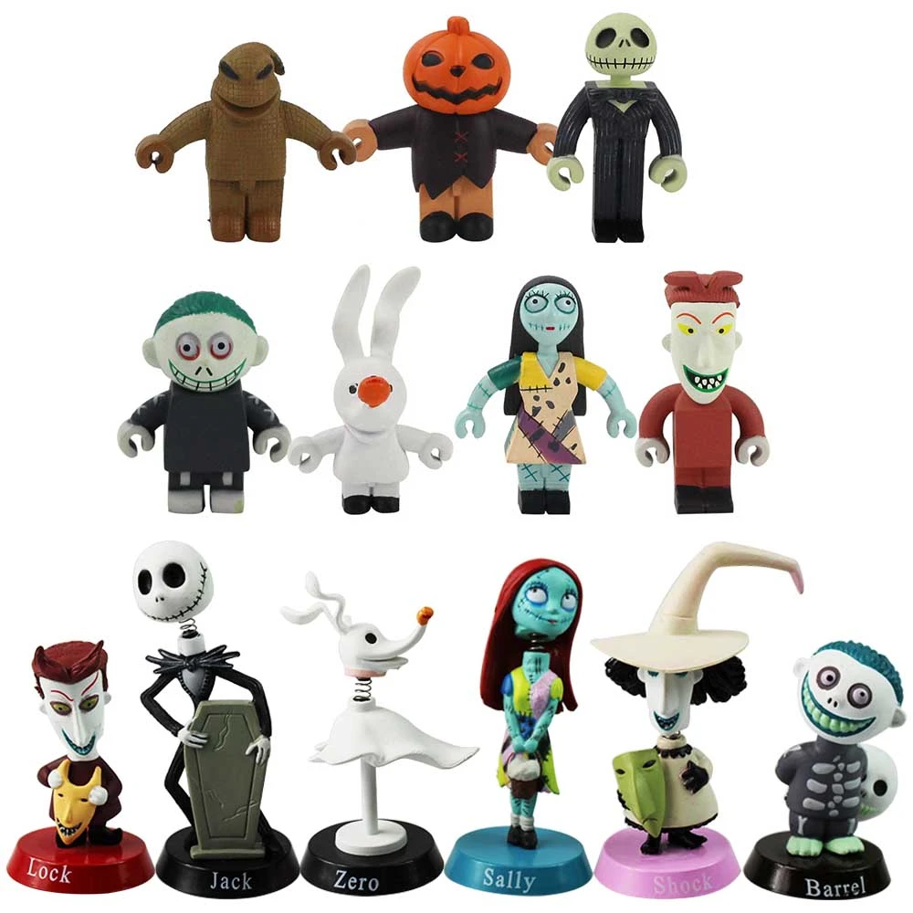 6-7 Pcs/Set 5-6cm The Nightmare Before Christmas Jack Skellington Sally PVC Action Figure Mini Model Toys Kids Christmas Gifts