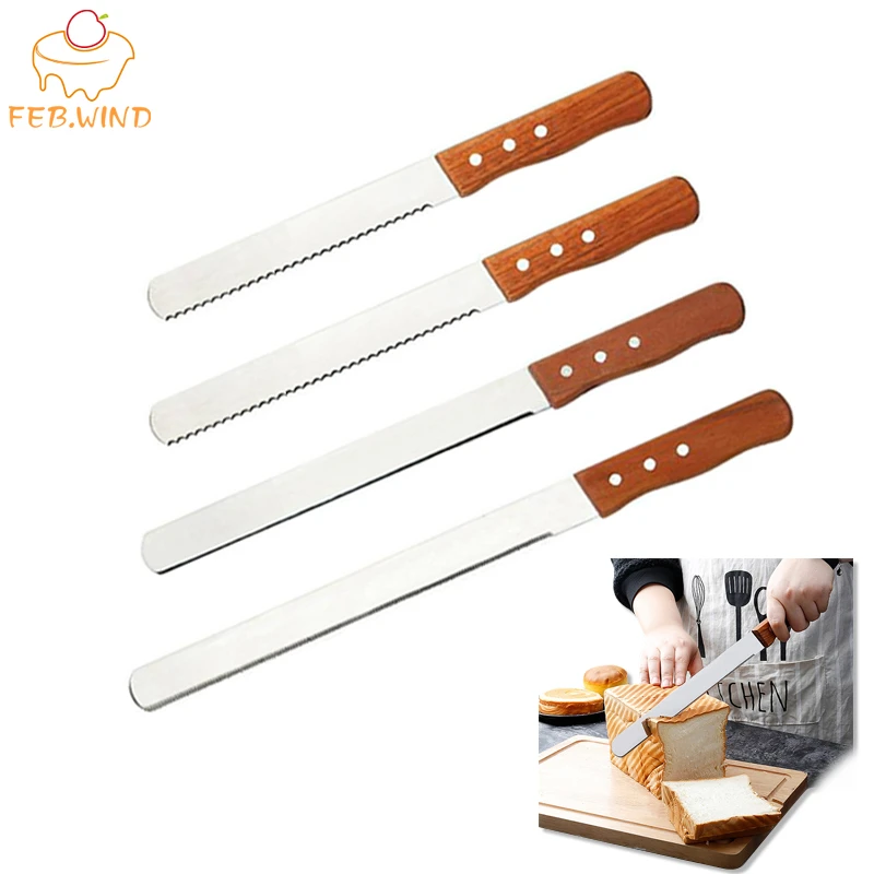 8/10/12/14 Inch Best Serrated Bread Knife Cake Cutting Knife Long Baguette Cutter Stainless Steel Loaf/Bread Slicer/Slicing 0085