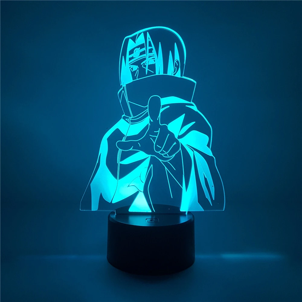 Naruto Uchiha Itachi Anime Figures Night Light 3D Led Acrylic Shippuden Lamp Action Color Changeable Figurine Collectible Model