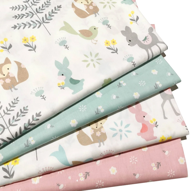 Kids Printed Cotton twill fabric for DIY bedding cloth Sewing patchwork quilting and fashion dress making fabrics