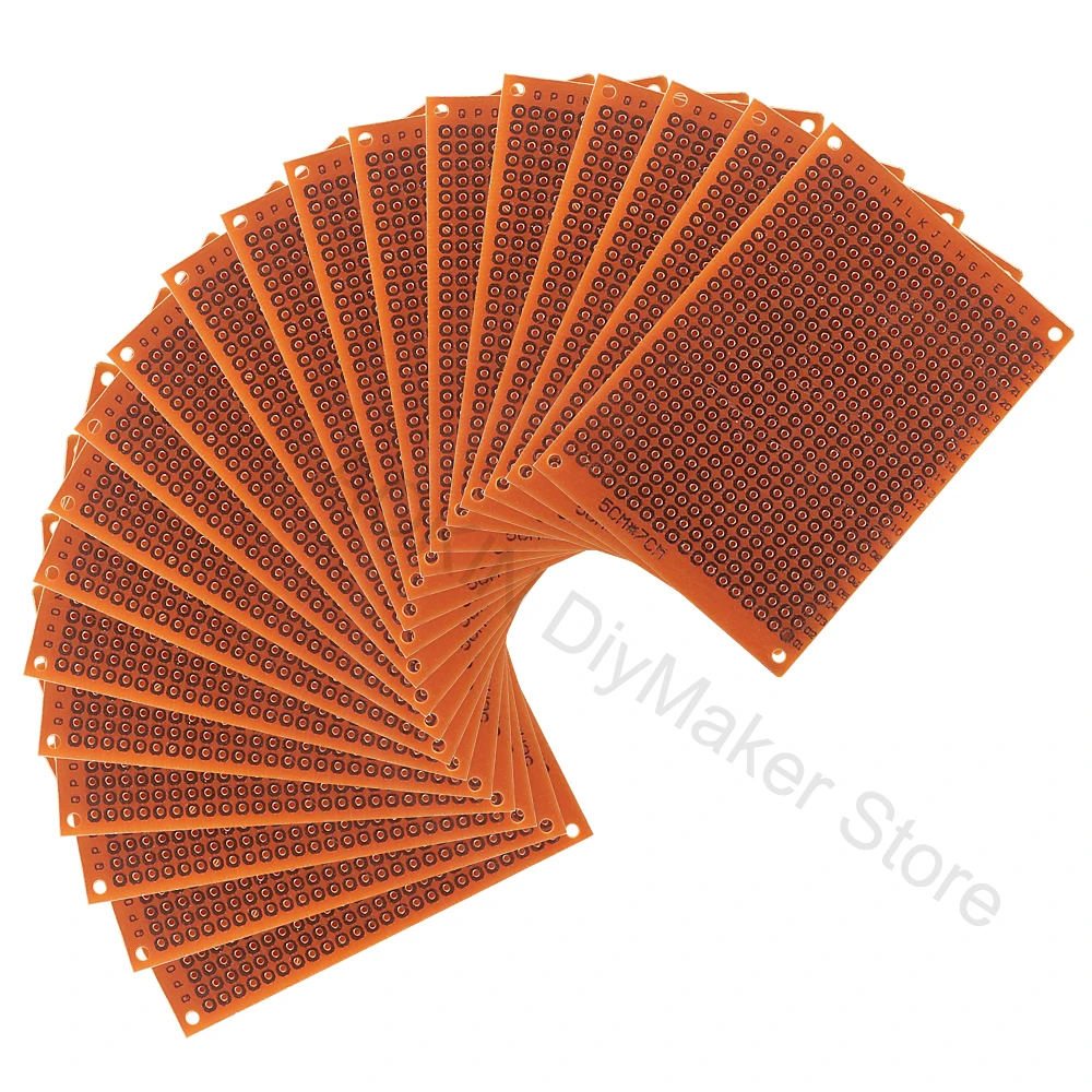 Copper Perfboard 20 PCS Paper Composite PCB Boards (5 cm x 7 cm) Universal Breadboard Single Sided Printed Circuit Board