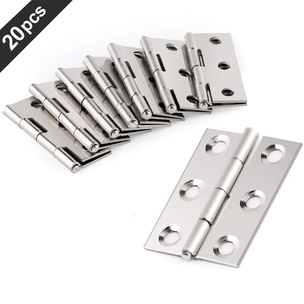 20 Pcs Door Connector Accessories Durable Furniture Home 6 Mounting Holes Stainless Steel Hinge Window Cabinet Jewelry Box