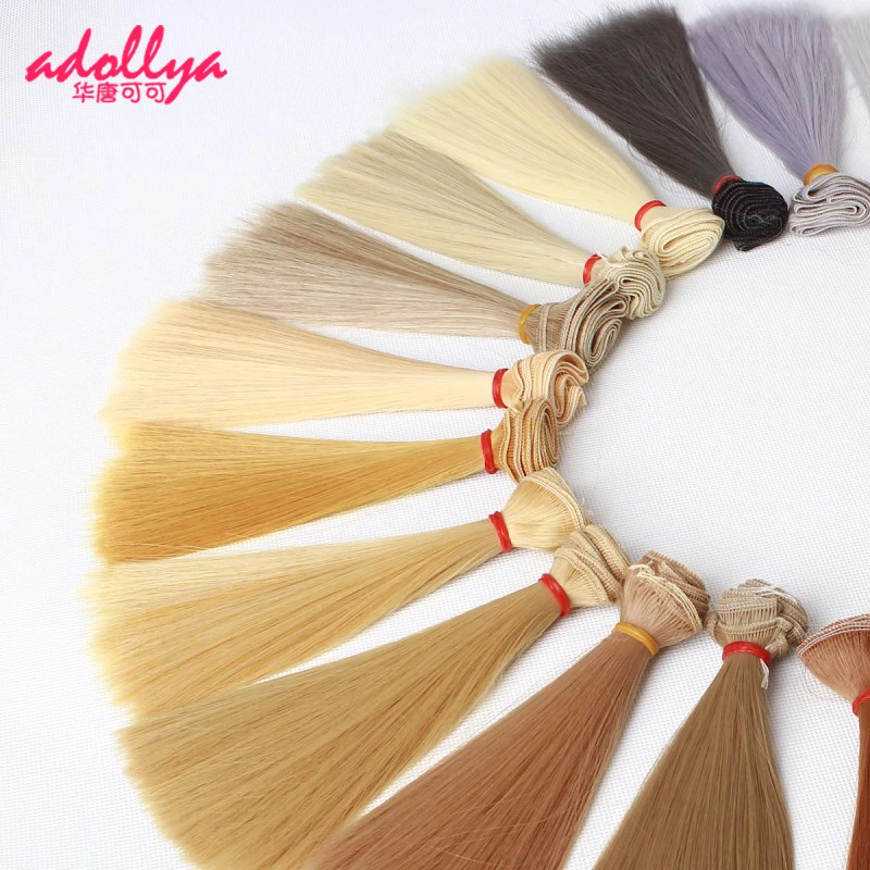 Adollya BJD Hair For Dolls DIY Doll Accessories Wigs Straight Hair High-Temperature Toys For Girls 15*100cm Tress For Dolls Hair
