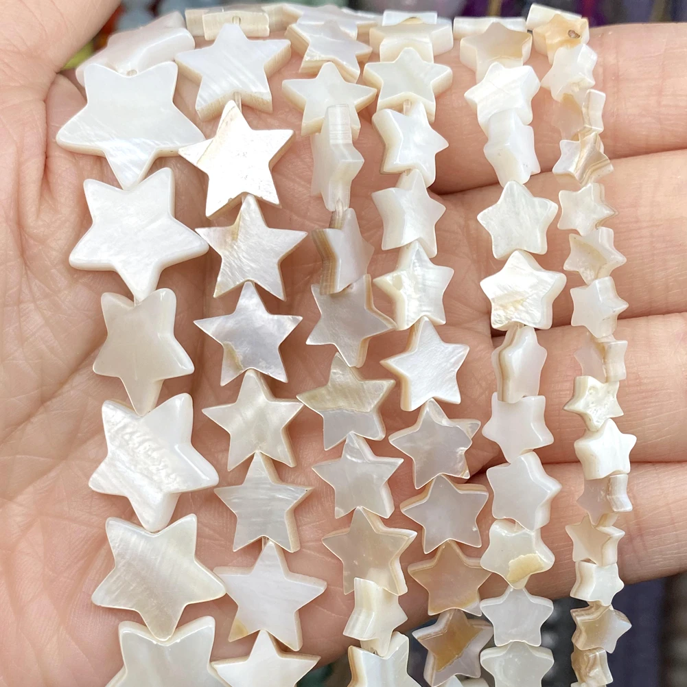 Natural Five-Pointed Star Shell Mother Of Pearl Loose Spacer Beads For Jewelry Making DIY Bracelet Necklace Handmade 6/8/10/12mm