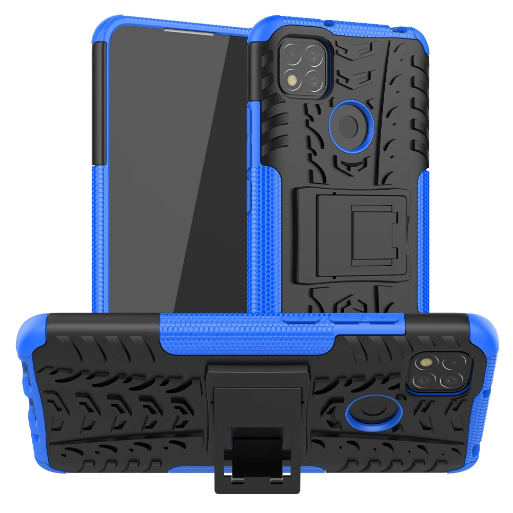 For Xiaomi Redmi 9C Case Cover Anti-knock Bumper Heavy Duty Armor Stand Phone Back Cover Redmi 9 C NFC F3 9T Note 10 X3 Pro Case