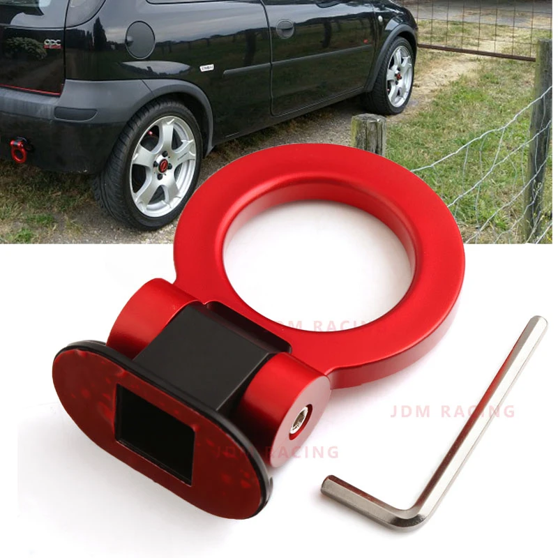 Car Styling Trailer Hooks Sticker Decoration Car Auto Rear Front Trailer Simulation Racing Ring Vehicle Towing Hook ABS