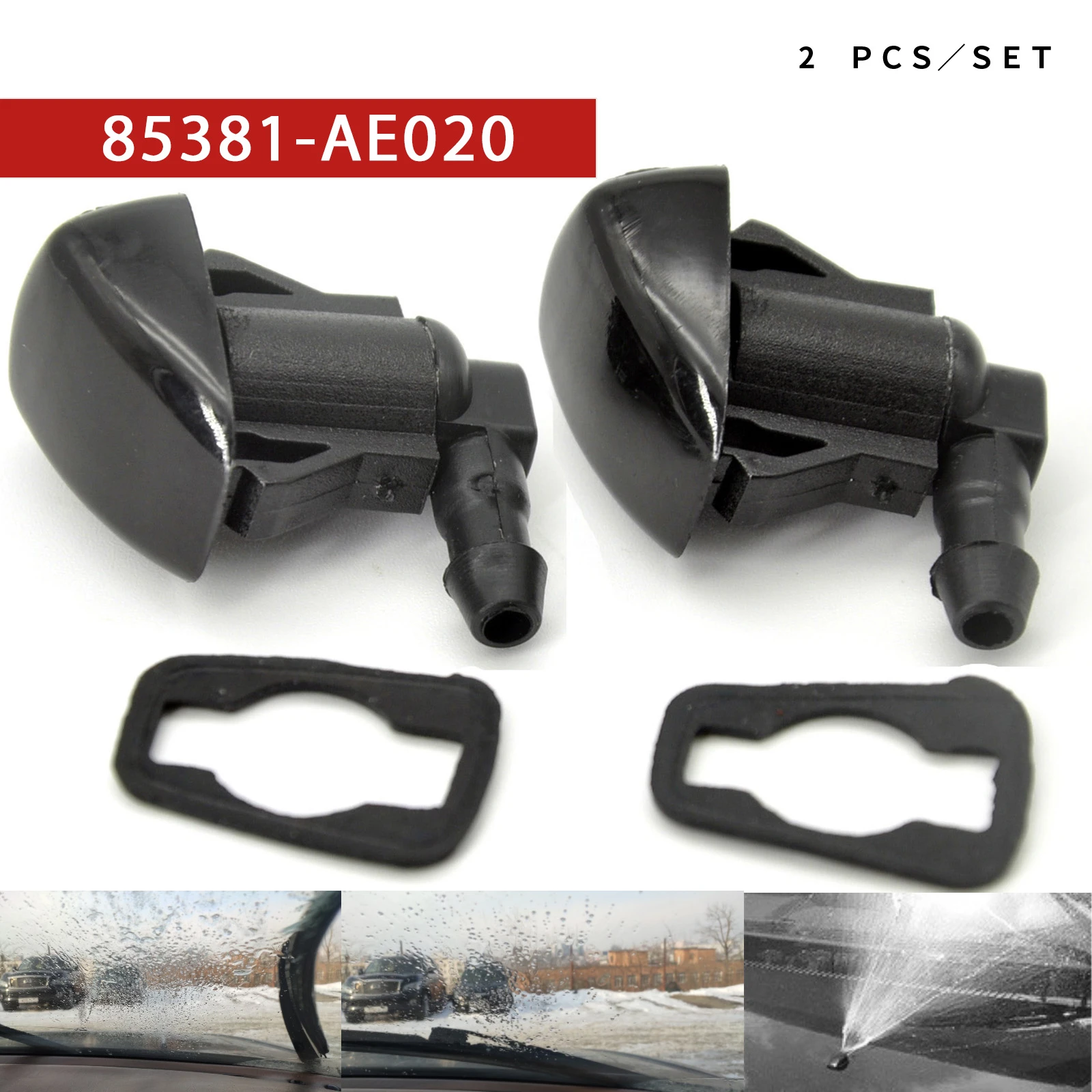 2pcs Windshield Wiper Spray Jet Washer Nozzle for Toyota Camry Sienna Corolla Tundra Avensis Water Spray Nozzles OE# 85381-ae020