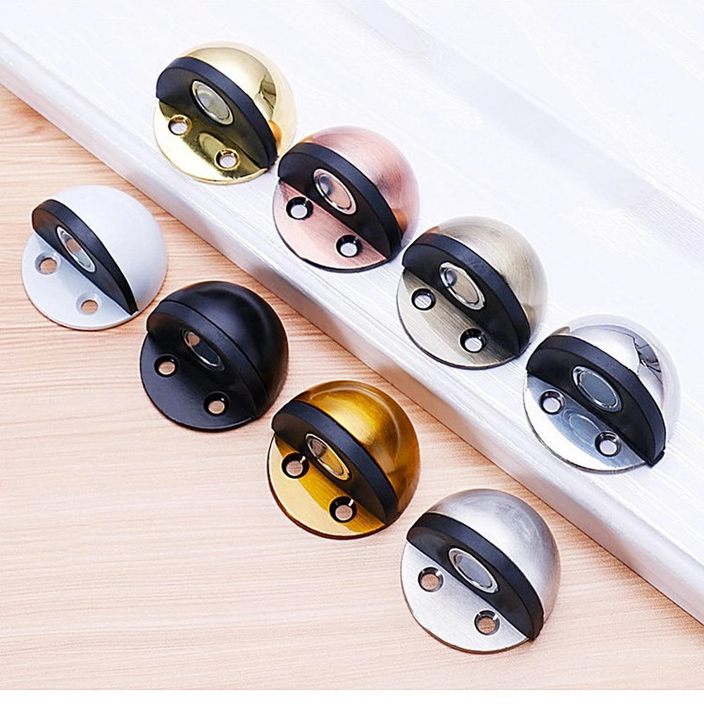 Stainless Steel Magnetic Door stopper Modern magnet Hidden Door Stops Holders Catch Floor Nail-free Doorstop Furniture Hardware