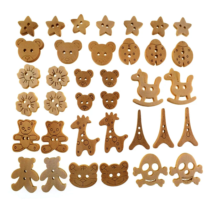 20/50pcs Natural wooden buttons for clothing kids sewing button scrapbooking crafts DIY Baby Children Decoration