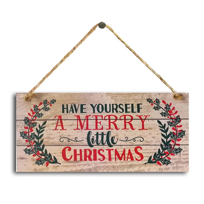 1PC 2020 New Year Wooden Door Hanging Sign Christmas Tree Ornament Christmas Decoration for Home Wooden Pendant Navidad Gift