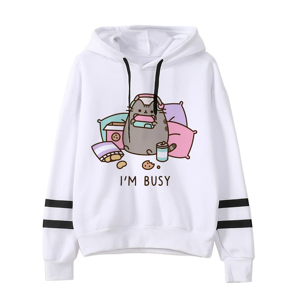 cat hoodie women fashion cartoon korean harajuku pink female style kawaii 90s clothes hood Sweatshirt Oversized cat clothes