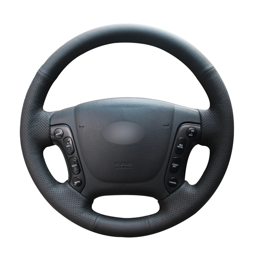 Black PU Artificial Leather Car Steering Wheel Cover for Hyundai Santa Fe 2006 2007-2012 H-1 Starex 2008-2020 i800 2008-2019
