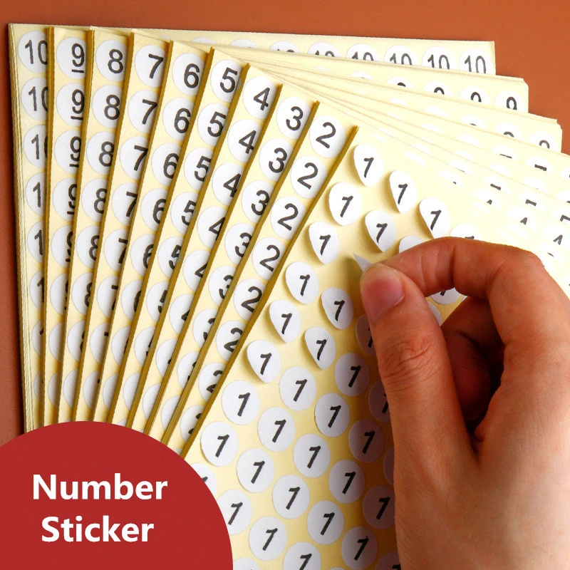 1 Sheet Round Number Self Adhesive Sticker  1 To 102 Small Garment Labels Tags Home Office Convenient Label Decoration