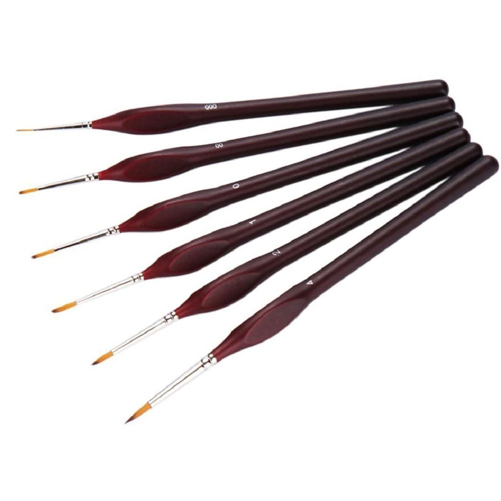 6Pcs/Set Paint By Numbers Brushes Extra Fine Detail Paint Brushes Artist Miniature Model Maker Tool Set For Oil Painting Gouache