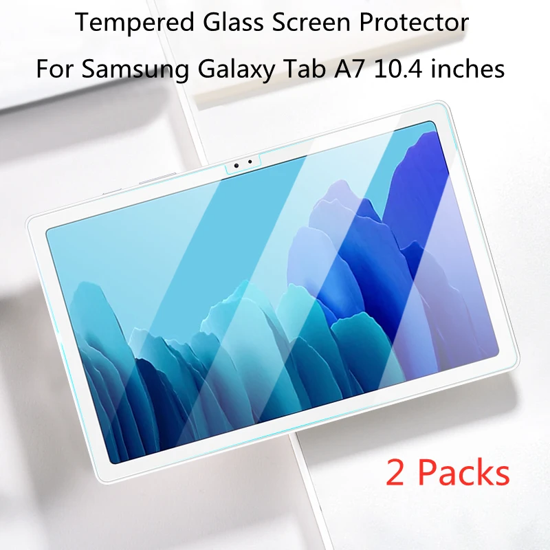 2Pcs Premium 9H Tempered Glass For Samsung Galaxy Tab A7 10.4 2020 SM - T500 T505 T507 Screen Protector Tablet Protective Film