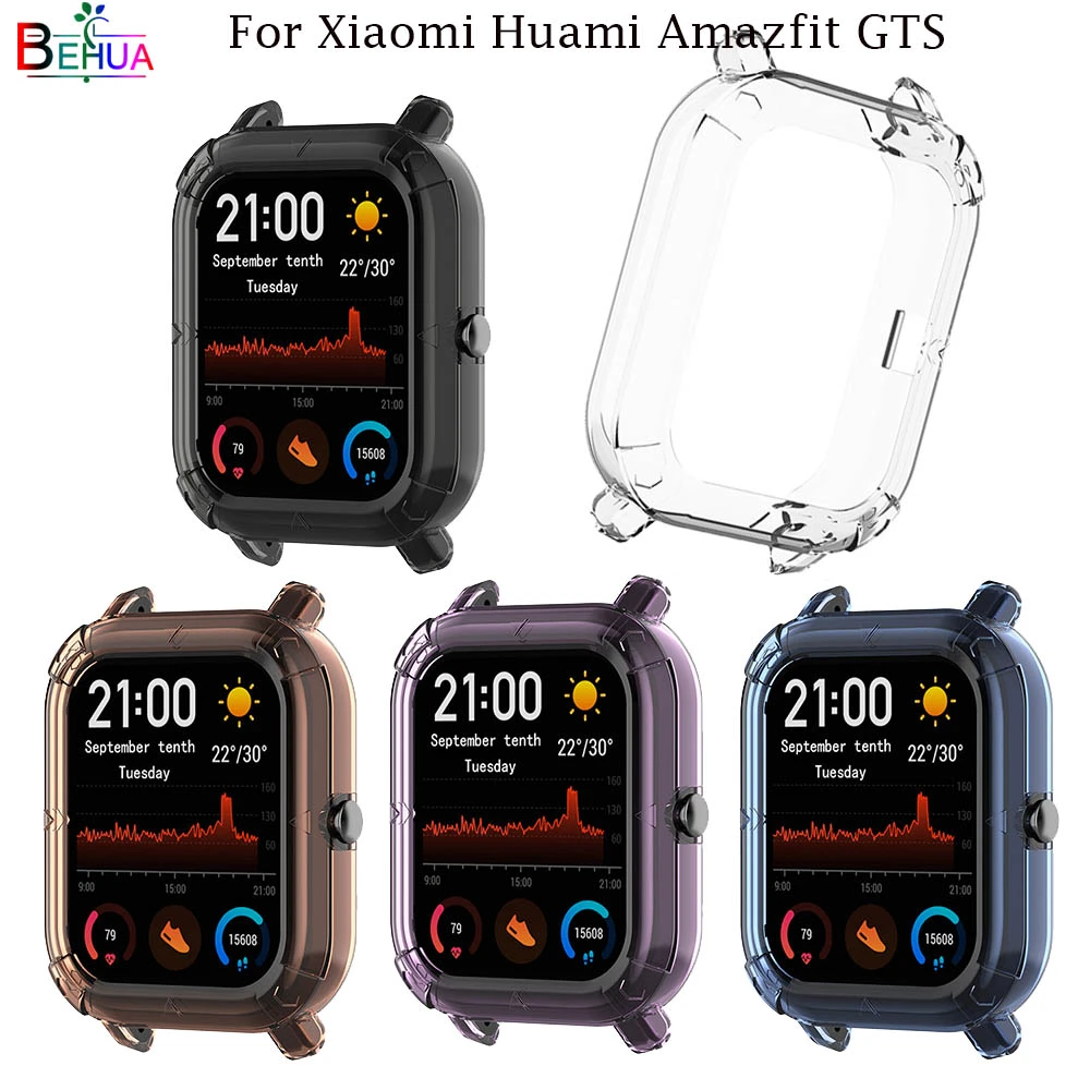 BEHAU Protective Case Cover for Xiaomi Huami Amazfit GTS Smart watch Replacement TPU Protection cases  wristband Accessories