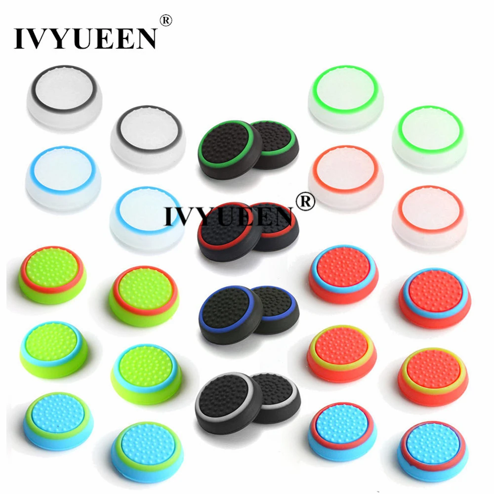 IVYUEEN 4 PCS Analog ThumbSticks Grip Cover for PlayStation 5 4 PS5 PS4 PS3 Controller Joystick Caps for XBox One Series X S 360