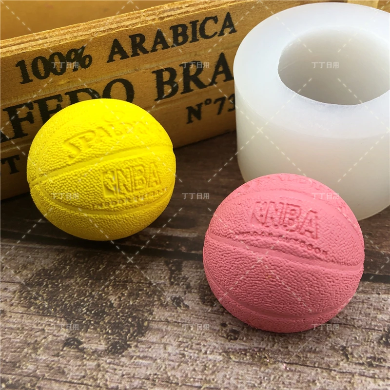 3D Basketball Silicone Mold For Soap Jelly Mousse Chocolate Fondant Cake Decoration Baking Tool Ball Moulds Reusable Material