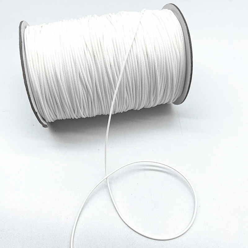 0.5-2.5mm White Waxed Cord Waxed Thread Cord String Strap Necklace Rope Beads for Jewelry Making DIY Handmade Accessories