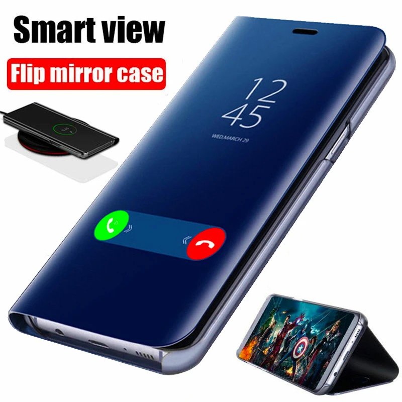 Smart Mirror Flip Case for Samsung Galaxy S21 A52 A72 A51 A71 A12 A22 A32 A42 A31 A21s A50 A70 A30 A20e A6 A8 Plus 2018 Cover