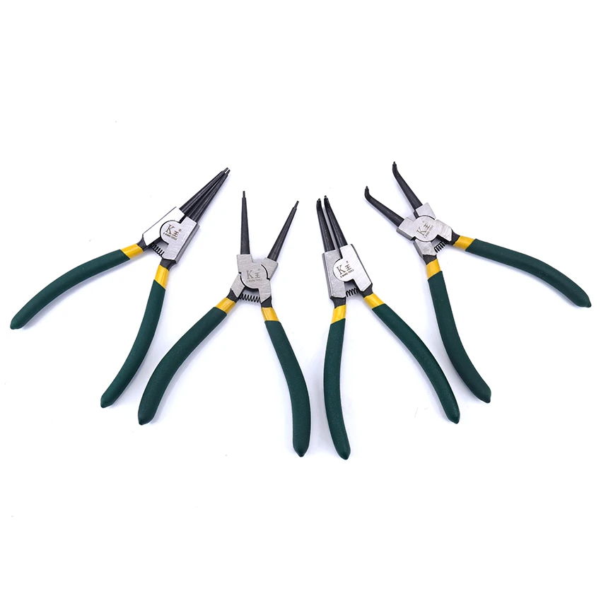 1PC Portable 7 Inch Internal External Curved Straight Tip Circlip Snap Ring Plier Multifunctional Home Crimp Tool