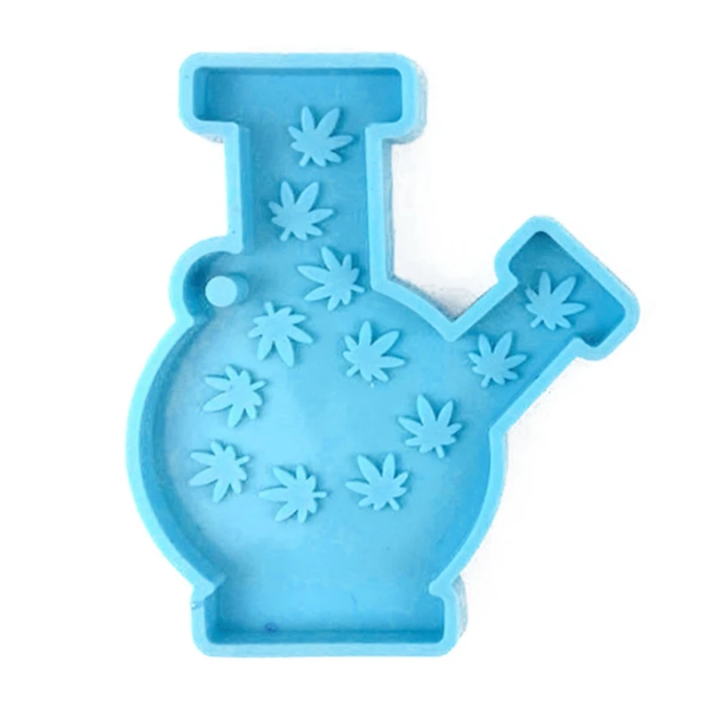 Handmade Weed Leaf Bottle Shape Slicone Molds Maple Leaves Pot Shaped Keychain Pendant Resin Molds Jewelry Craft Tools