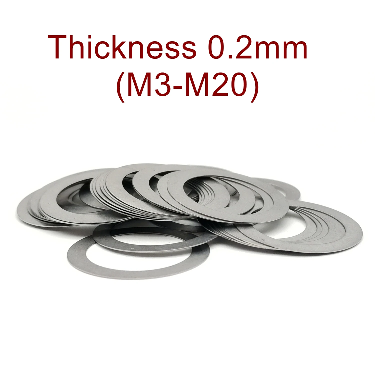 Thickness 0.2mm Stainless steel Flat Washer Ultra thin gasket  High precision Adjusting gasket M3-M50 Thin shim SUS304