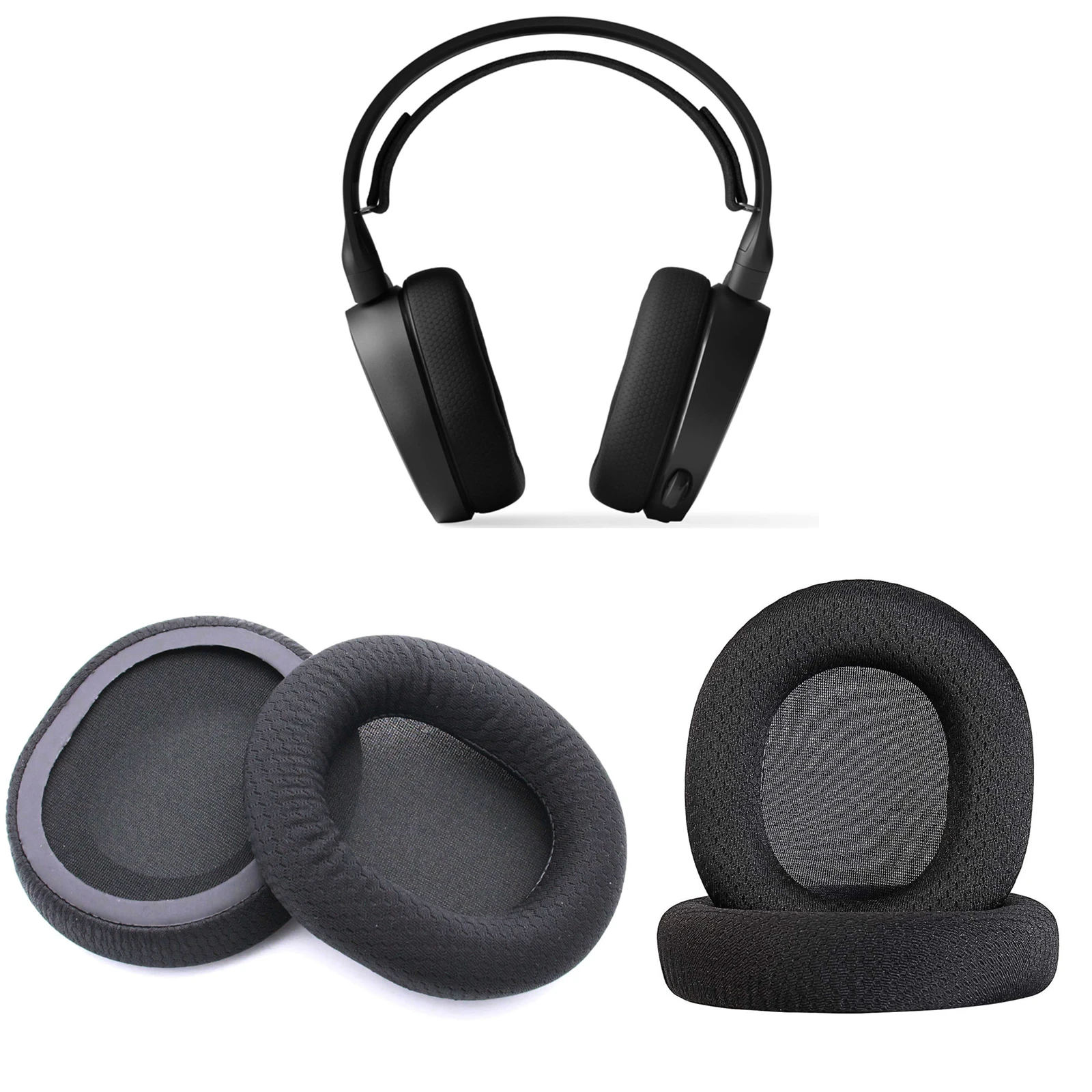 2pcs For SteelSeries Arctis 3 5 7 Gaming Headset Foam Earpads Ear Pads Sponge Cushion Replacement Elastic Head Band Headband