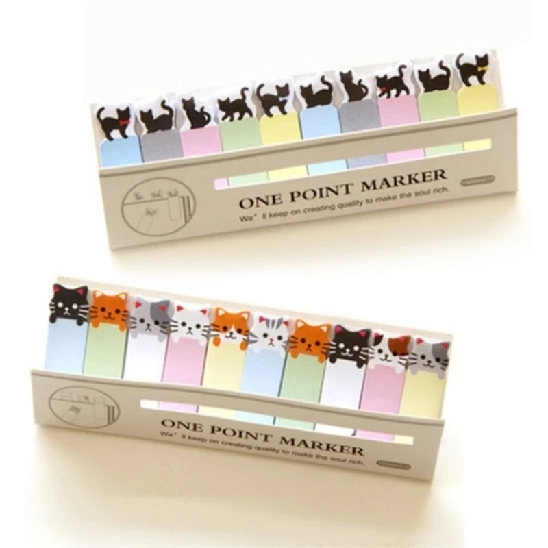 Office Decoration Cute Funny Joy Cat Style Sticker Bookmark Paper Memo Marker Point Flags Sticky Notes Writing Label