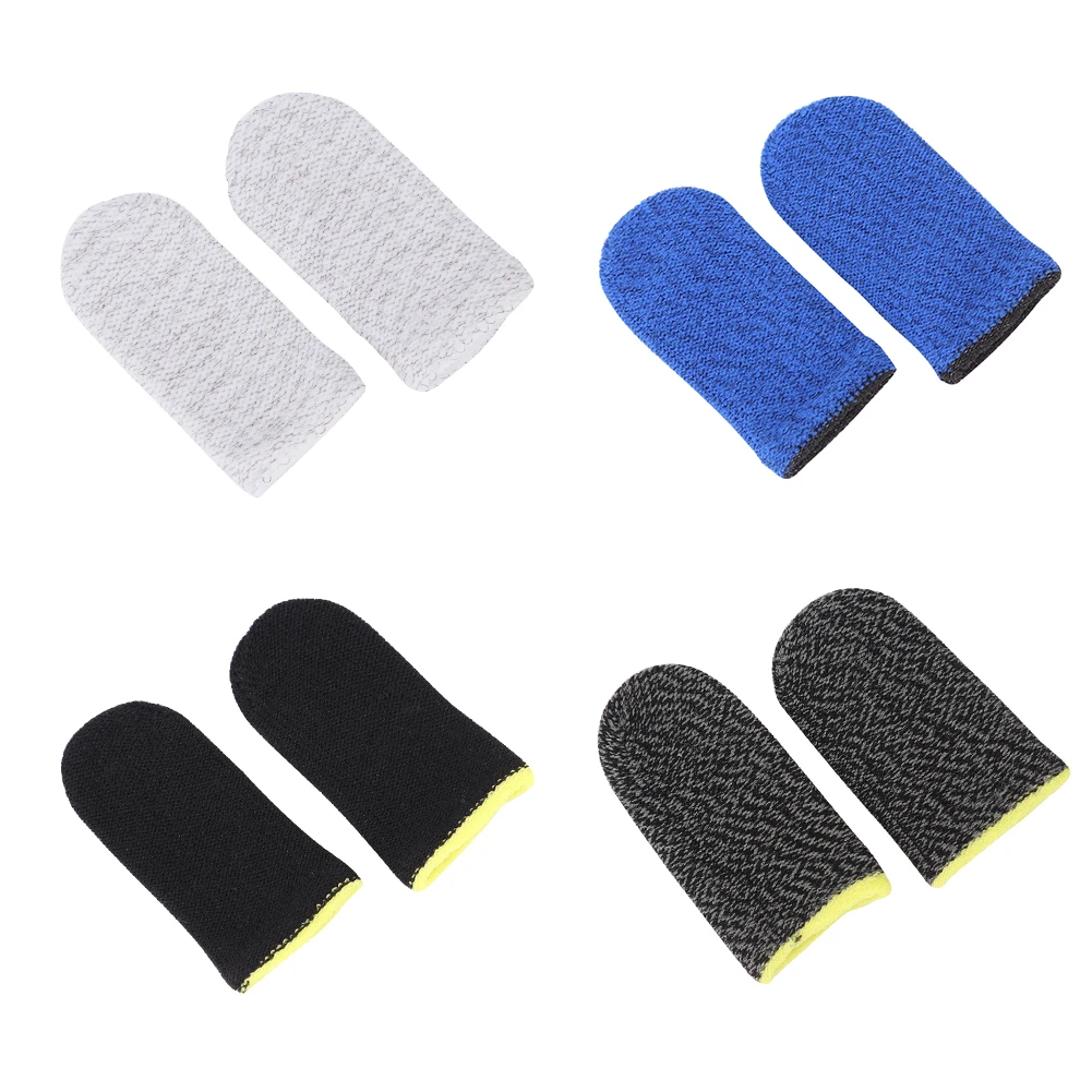 2pcs/1pair Breathable Fingertips for PUBG Sweat Proof Sensitive Non-Scratch Touch Screen Gaming Finger Thumb Cover Sleeve Glove