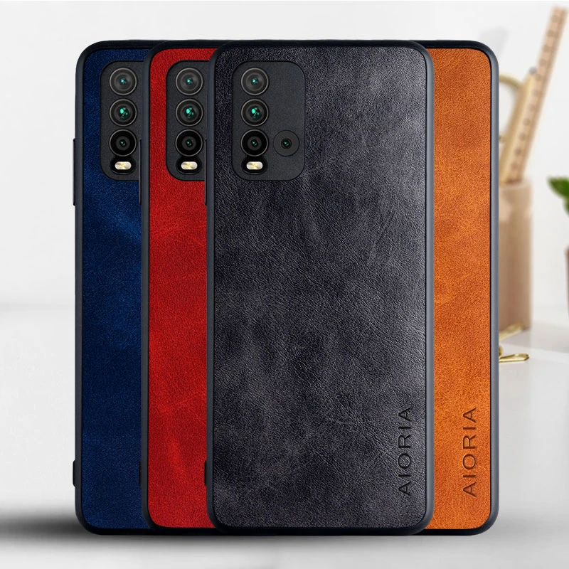 Case for Xiaomi Redmi 9T Funda Luxury Vintage Leather Skin Full Protection Phone Cover for xiaomi redmi 9t case Coque Capa
