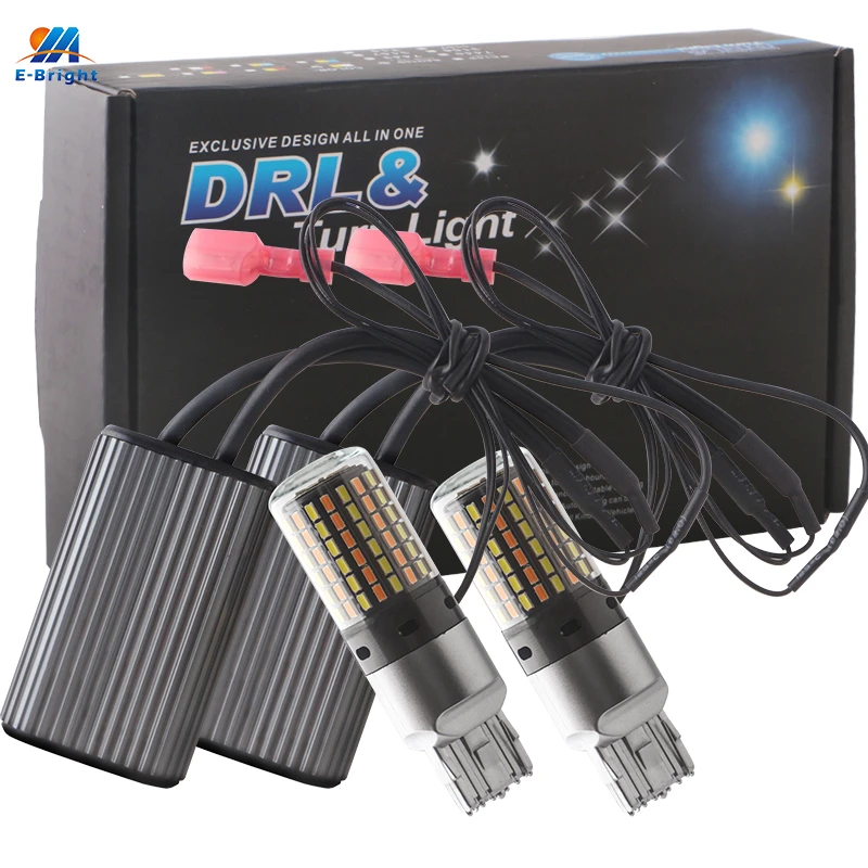 1Set NO Error LED Canbus Light 1156 P21W BA15S PY21W BAU15S 3156 7440 W21W T20 Car DRL Turn Signal Dual Mode 2 in 1 Switchback