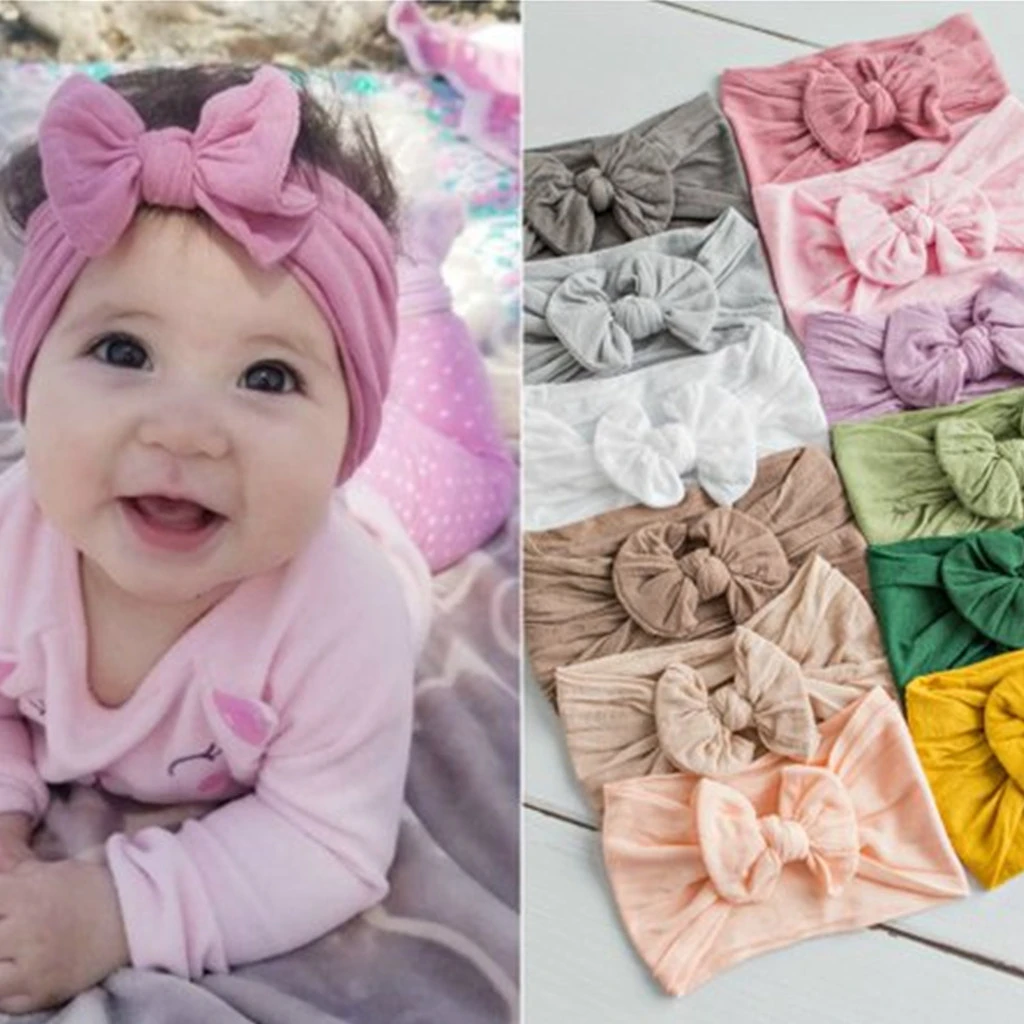 Baby Girl Headband Infant Hair Accessories Bows Newborn Headwear Rabbit Ear Elastic Gift Toddler Bandage Ribbon Soft Bowknot