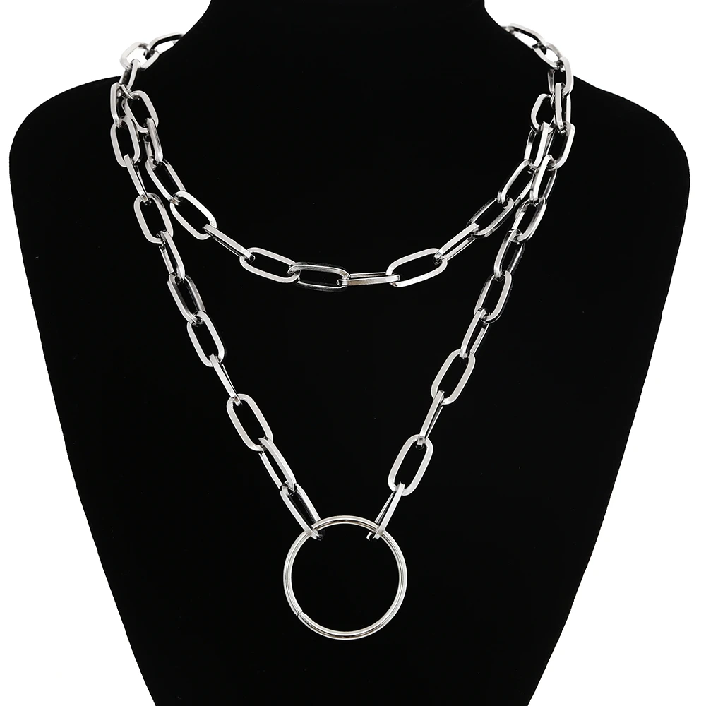 Trendy Link Chain Necklaces For Women Men Chunky Thick Choker Jewelry On The Neck Fashion Female Egirl Eboy Grung  Accessories