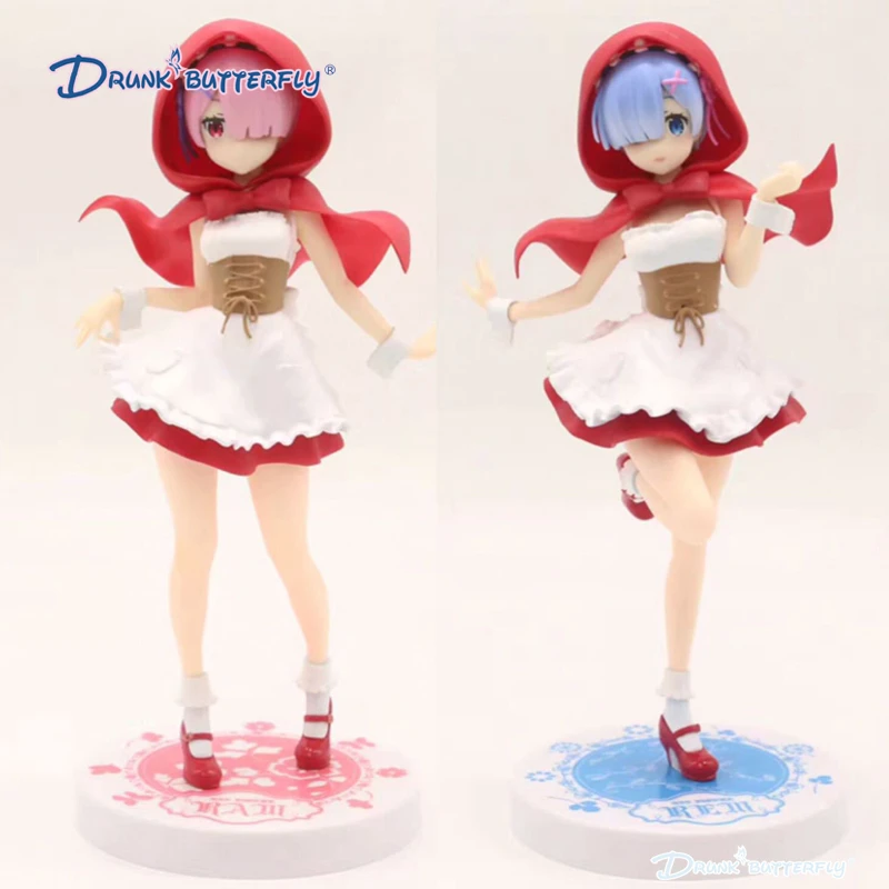 Re:Zero Kara Hajimeru Isekai Seikatsu Rem / Ram Red Hood Ver. PVC Doll Figure Collectible Figurine Model Toy Gift