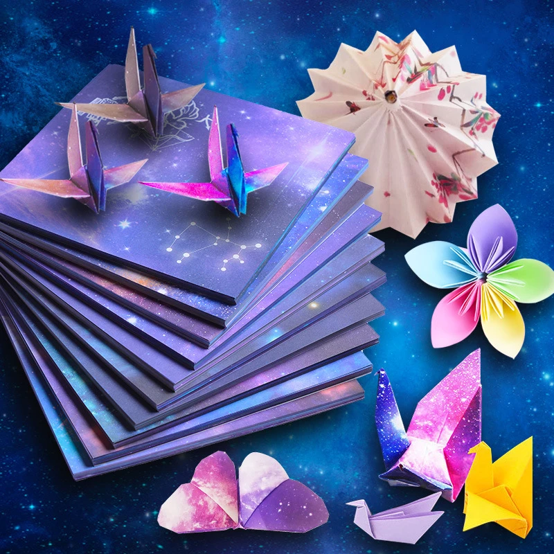 Creativity Square Origami Paper Kid DIY Handmade Double Side Coloring Fold Craft Paper Decor Art Material Educational Star Paper